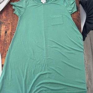 Green Casual T-Shirt Dress